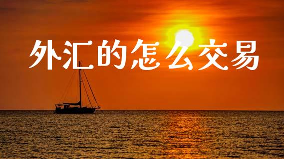 外汇的怎么交易_https://cj002.lansai.wang_财经问答_第1张