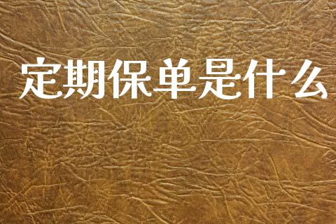 定期保单是什么_https://cj002.lansai.wang_理财问答_第1张
