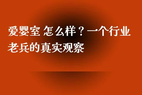 爱婴室 怎么样？一个行业老兵的真实观察_https://cj002.lansai.wang_金融问答_第1张