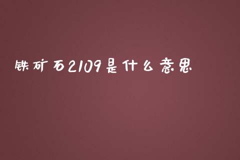 铁矿石2109是什么意思_https://cj002.lansai.wang_财经百问_第1张