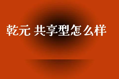 乾元 共享型怎么样_https://cj002.lansai.wang_理财问答_第1张