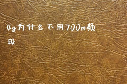 4g为什么不用700m频段_https://cj002.lansai.wang_股市问答_第1张
