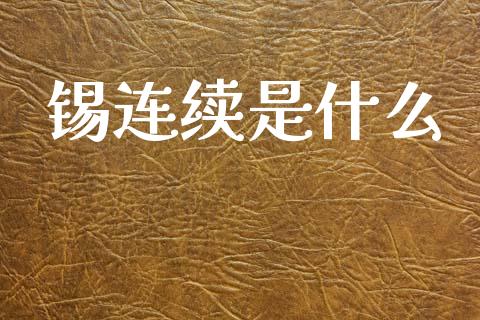 锡连续是什么_https://cj002.lansai.wang_保险问答_第1张