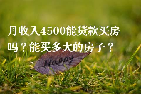 月收入4500能贷款买房吗？能买多大的房子？_https://cj002.lansai.wang_股市问答_第1张