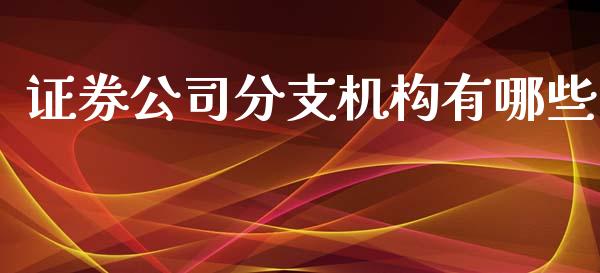 证券公司分支机构有哪些_https://cj002.lansai.wang_理财问答_第1张