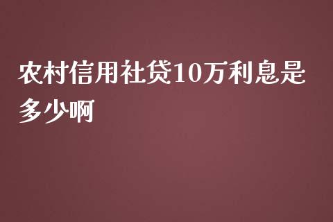 农村信用社贷10万利息是多少啊_https://cj002.lansai.wang_理财问答_第1张