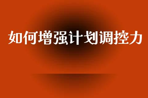 如何增强计划调控力_https://cj002.lansai.wang_股市问答_第1张