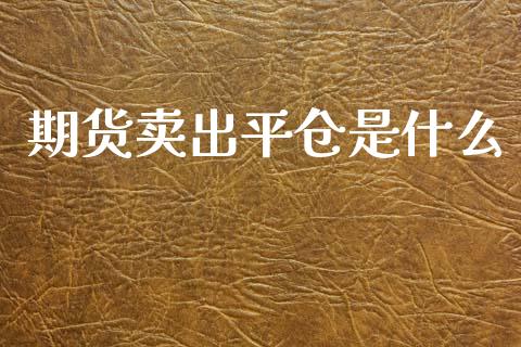 期货卖出平仓是什么_https://cj002.lansai.wang_期货问答_第1张