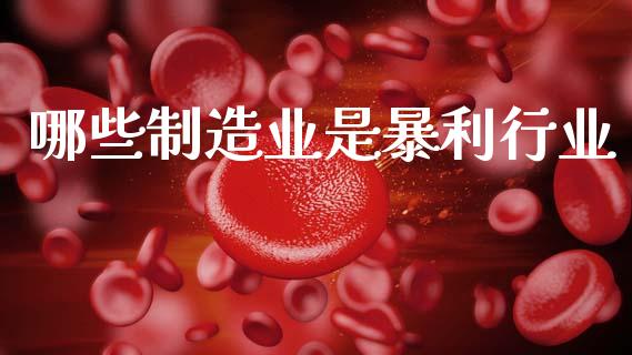 哪些制造业是暴利行业_https://cj002.lansai.wang_理财问答_第1张