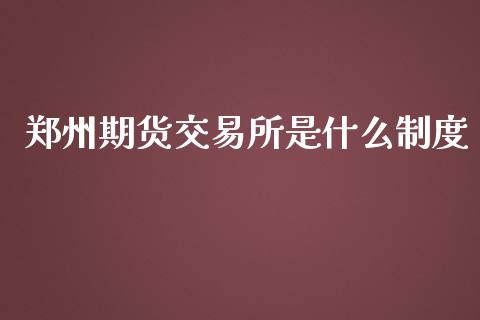 郑州期货交易所是什么制度_https://cj002.lansai.wang_金融问答_第1张