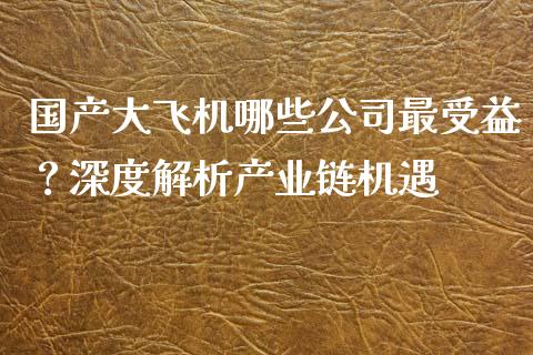 国产大飞机哪些公司最受益？深度解析产业链机遇_https://cj002.lansai.wang_会计问答_第1张