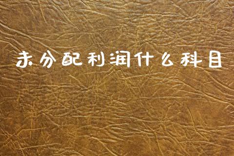 未分配利润什么科目_https://cj002.lansai.wang_会计问答_第1张