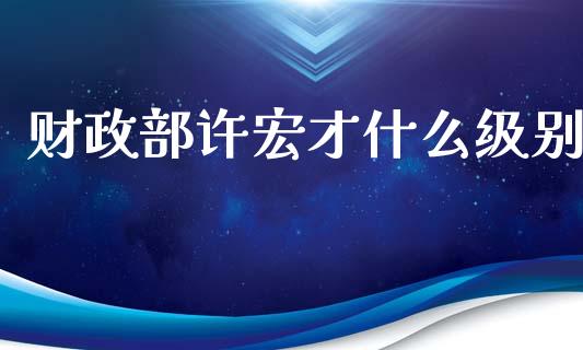 财政部许宏才什么级别_https://cj002.lansai.wang_会计问答_第1张