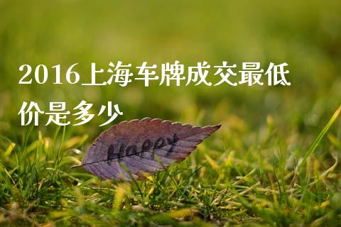 2016上海车牌成交最低价是多少_https://cj002.lansai.wang_保险问答_第1张