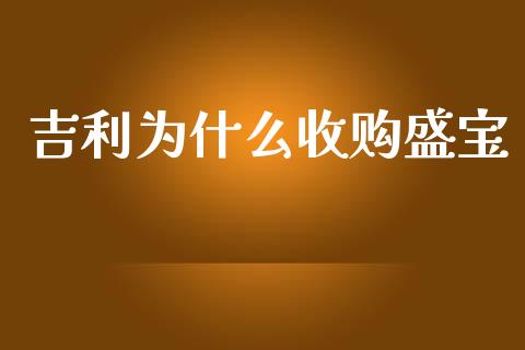 吉利为什么收购盛宝_https://cj002.lansai.wang_财经问答_第1张