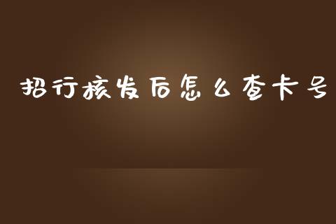 招行核发后怎么查卡号_https://cj002.lansai.wang_金融问答_第1张
