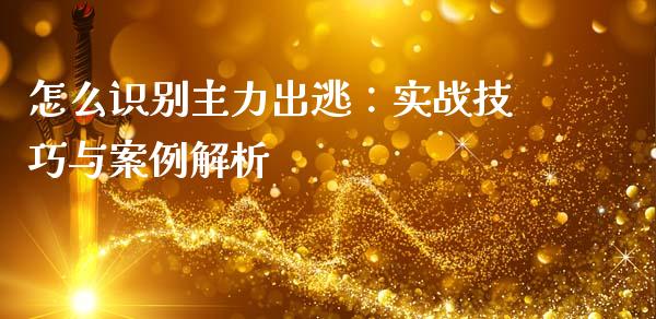 怎么识别主力出逃：实战技巧与案例解析_https://cj002.lansai.wang_理财问答_第1张