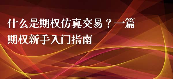 什么是期权仿真交易?一篇期权新手入门指南_财经百问_第1张_财经百问网 什么是期权仿真交易?一篇期权新手入门指南_https://cj002.lansai.wang_财经百问_第1张