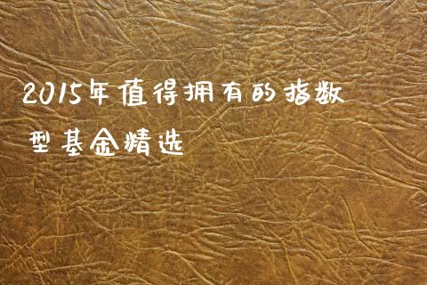 2015年值得拥有的指数型基金精选_https://cj002.lansai.wang_会计问答_第1张
