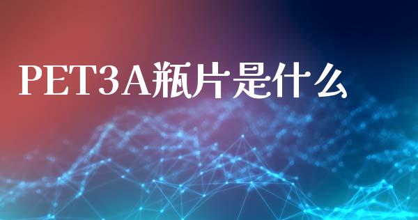 PET3A瓶片是什么_https://cj002.lansai.wang_期货问答_第1张