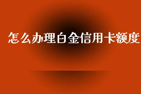 怎么办理白金信用卡额度_https://cj002.lansai.wang_金融问答_第1张