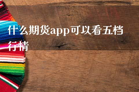 什么期货app可以看五档行情_https://cj002.lansai.wang_期货问答_第1张