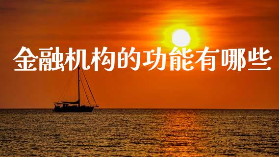 金融机构的功能有哪些_https://cj002.lansai.wang_金融问答_第1张