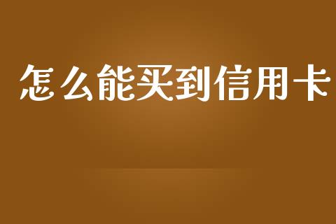 怎么能买到信用卡_https://cj002.lansai.wang_财经百问_第1张