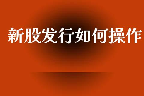 新股发行如何操作_https://cj002.lansai.wang_财经问答_第1张
