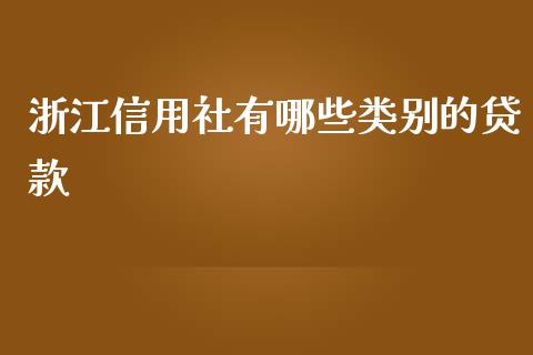 浙江信用社有哪些类别的贷款_https://cj002.lansai.wang_股市问答_第1张