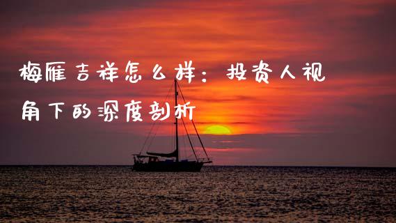 梅雁吉祥怎么样：投资人视角下的深度剖析_https://cj002.lansai.wang_金融问答_第1张