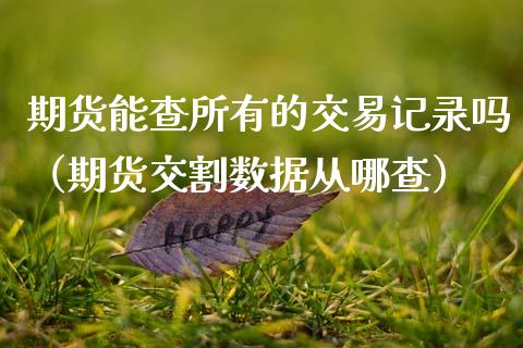 期货能查所有的交易记录吗（期货交割数据从哪查）_https://cj002.lansai.wang_保险问答_第1张