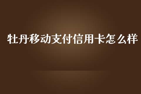 牡丹移动支付信用卡怎么样_https://cj002.lansai.wang_金融问答_第1张