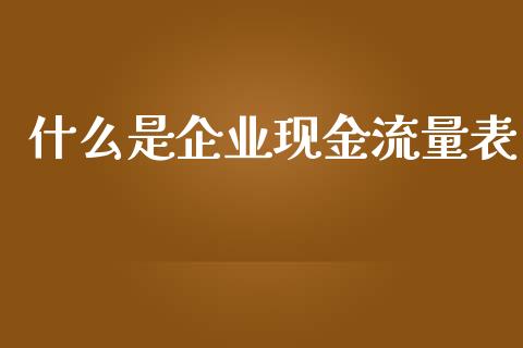 什么是企业现金流量表_https://cj002.lansai.wang_会计问答_第1张