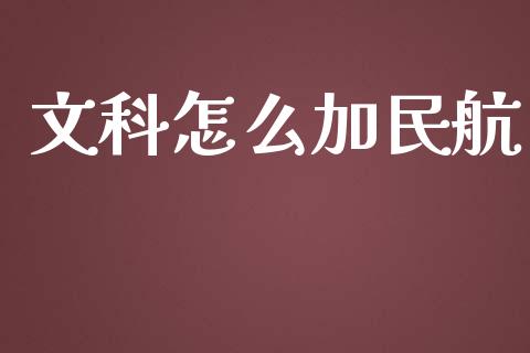 文科怎么加民航_https://cj002.lansai.wang_金融问答_第1张
