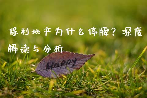 保利地产为什么停牌？深度解读与分析_https://cj002.lansai.wang_会计问答_第1张