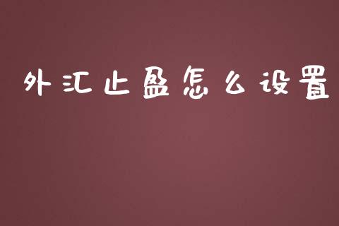 外汇止盈怎么设置_https://cj002.lansai.wang_财经问答_第1张