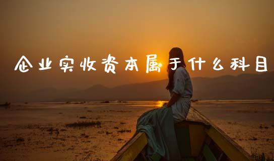 企业实收资本属于什么科目_https://cj002.lansai.wang_会计问答_第1张