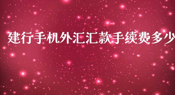 建行手机外汇汇款手续费多少_https://cj002.lansai.wang_财经问答_第1张