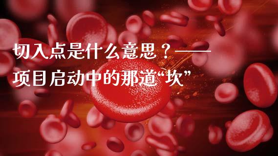 切入点是什么意思？—— 项目启动中的那道“坎”_https://cj002.lansai.wang_财经百问_第1张