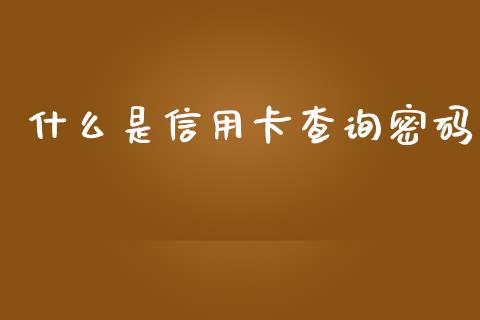 什么是信用卡查询密码_https://cj002.lansai.wang_金融问答_第1张