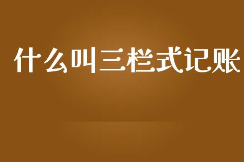 什么叫三栏式记账_https://cj002.lansai.wang_会计问答_第1张
