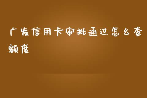 广发信用卡审批通过怎么查额度_https://cj002.lansai.wang_金融问答_第1张