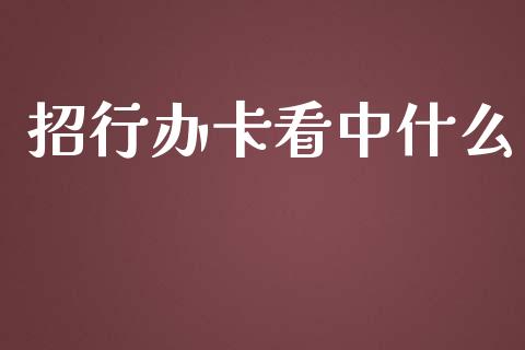 招行办卡看中什么_https://cj002.lansai.wang_金融问答_第1张