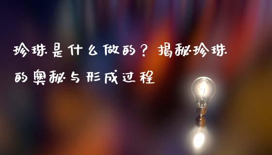珍珠是什么做的?揭秘珍珠的奥秘与形成过程_股市问答_第1张_财经百问网 珍珠是什么做的?揭秘珍珠的奥秘与形成过程_https://cj002.lansai.wang_股市问答_第1张