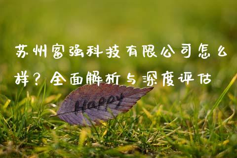 苏州富强科技有限公司怎么样？全面解析与深度评估_https://cj002.lansai.wang_金融问答_第1张