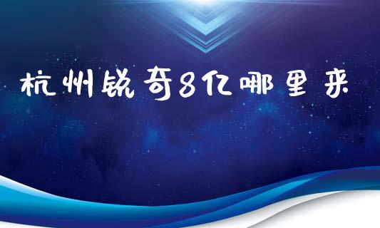 杭州锐奇8亿哪里来_https://cj002.lansai.wang_股市问答_第1张