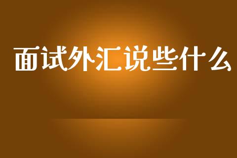 面试外汇说些什么_https://cj002.lansai.wang_财经问答_第1张