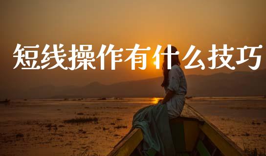 短线操作有什么技巧_https://cj002.lansai.wang_财经问答_第1张