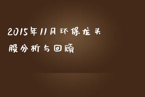 2015年11月环保龙头股分析与回顾_https://cj002.lansai.wang_会计问答_第1张